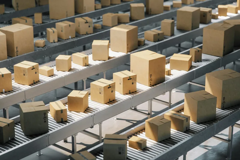 Delivery trucks on the road — logistics sector
